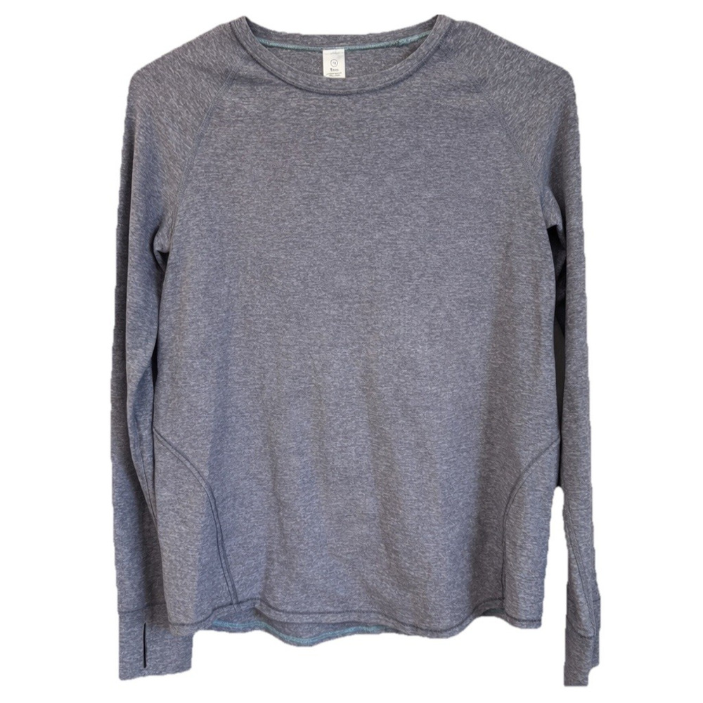 Ivivva By Lululemon Girls 14 Gray Thumbhole Athletic Top Long Sleeve Yoga